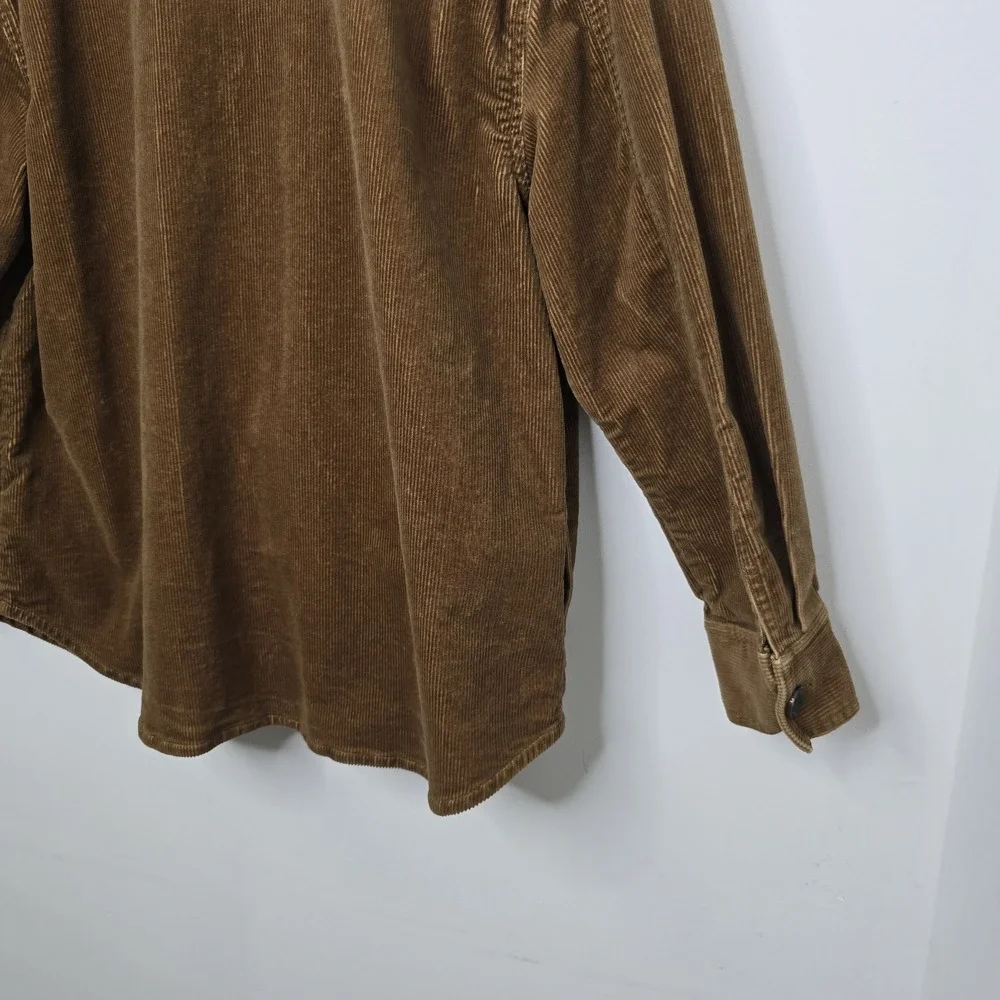 Banana Republic Shirt Size L Mens Brown Wide Wale Corduroy Button Down Shacket